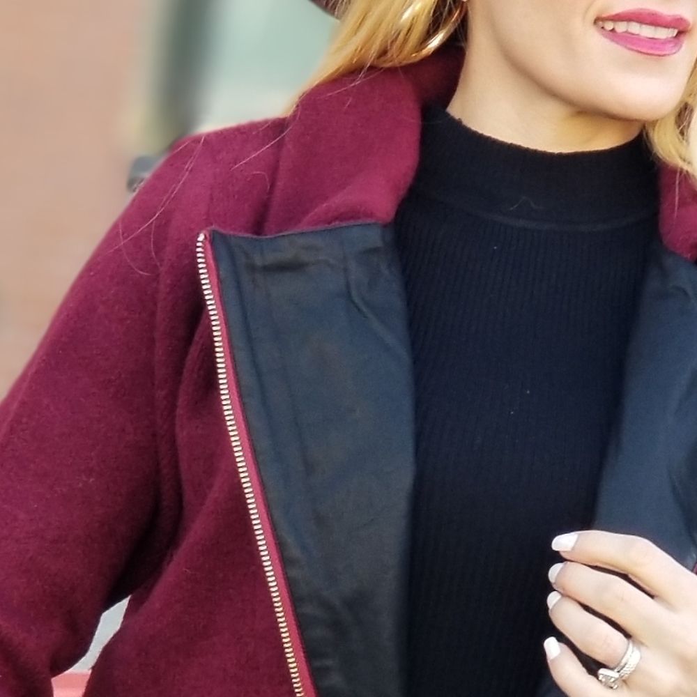 ALLI Burgundy Sweater Jacket - Picture 3 of 8
